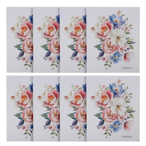 8 x charmante WC-Aufkleber mit Blumenmuster für einfache Badezimmer-Makeover, entfernbares PVC-Dekor für glatte Oberflächen 8 x charmante WC-Aufkleber mit Blumenmuster für einfache Badezimmer-Makeover, entfernbares PVC-Dekor für glatte Oberflächen von HomeVortex