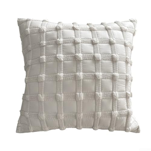 Ästhetische Aufwertung, luxuriöse Optik mit einem praktischen 45 x 45 cm dekorativen Kissenbezug (weiß) von HomeVortex