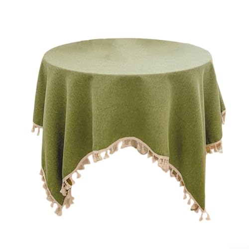 Ästhetische Tischdecke aus Baumwoll- und Leinen-Mischgewebe, die jedem Essen einen Hauch von Klasse verleiht (grünes Gras) von HomeVortex