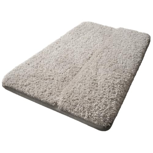 Bequeme Polyester-Badezimmermatte mit dickem Flor Design und schnell trocknender Technologie, um Ihre Baderoutine zu verbessern (beige) von HomeVortex