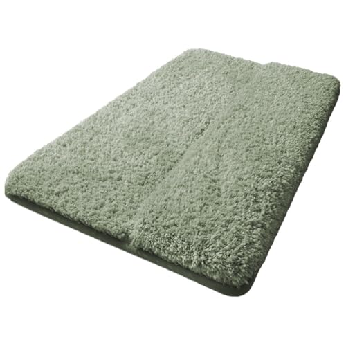 Bequeme Polyester-Badezimmermatte mit dickem Flor und schnell trocknender Technologie, um Ihre Baderoutine zu verbessern (grün) von HomeVortex