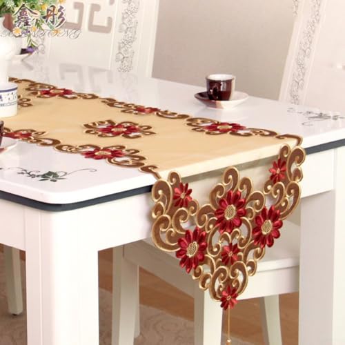 Charmante Tischdecke im europäischen Stil mit manueller Stickerei für Ess- und Hochzeitsdekorationen, ideal für besondere Anlässe und Versammlungen Charmante Tischdecke im europäischen Stil mit manueller Stickerei für Ess- und Hochzeitsdekorationen, ideal für besondere Anlässe und Versammlungen von HomeVortex