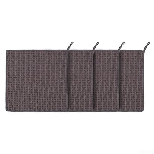 Cleansing Essentials 4er-Pack kleines Handtuch-Set für schnellen Zugriff und Verwendung (dunkelgrau, 30 x 30 cm) von HomeVortex