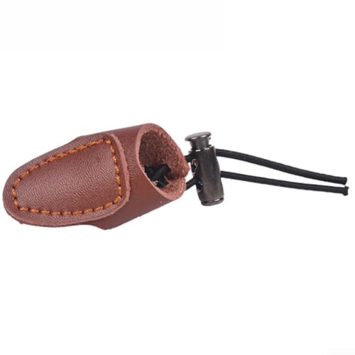 Daumen-Ring-Set aus Leder, für Bogenjagd, Fingerschutz mit Schutzlasche, Handschuhe für linke und rechte Hand, Braun, 2 Stück von HomeVortex