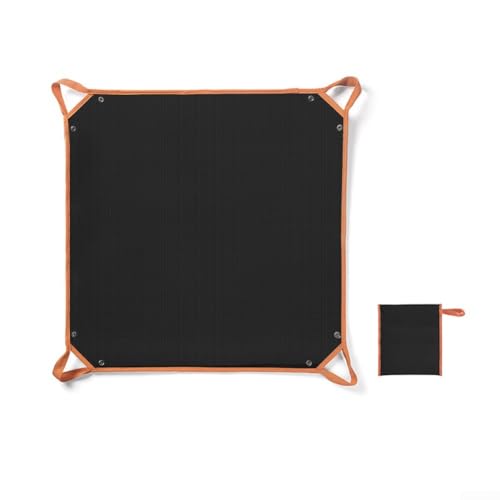 Doppelseitige, faltbare, feuerfeste Matte für Camping, aus hitzebeständigem Silikontuch, tragbar und ausgestattet mit vier Eckknöpfen für den Außenbereich (groß (70 cm x 70 cm) von HomeVortex