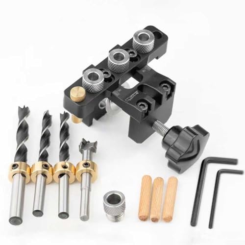 Dübelvorrichtung 3-in-1 für Präzisionsstanzer aus Aluminiumlegierung für verbesserte Leistung bei Holzarbeiten (Set A) von HomeVortex