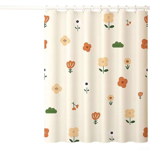 Duschvorhang aus Polyestergewebe mit bezauberndem Blumendesign, Ihr Badezimmer bleibt trocken (150 x 180 cm) von HomeVortex
