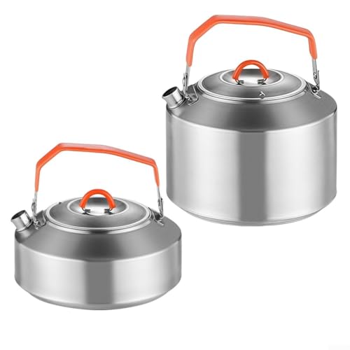 Edelstahl Camping Wasserkocher Zuverlässige Teekanne für Outdoor-Enthusiasten (0,9L) von HomeVortex