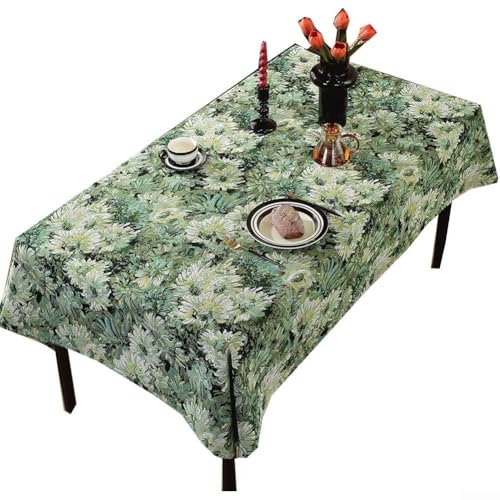 Elegante Jacquard-Tischdecke mit Ölgemälde, für Ess- und Couchtische, perfekt für Heimdekoration (grün) von HomeVortex