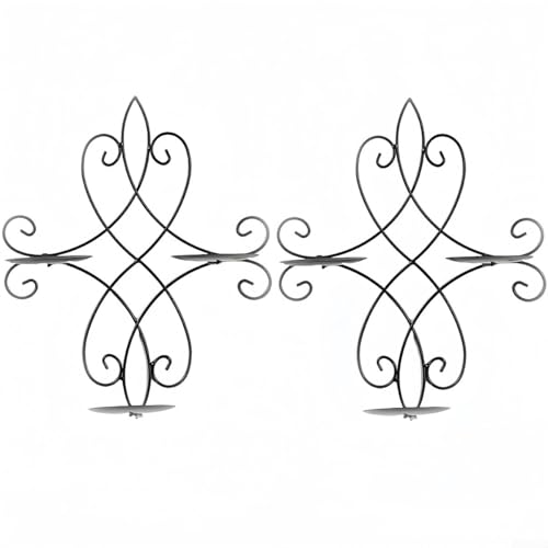 Elegante Wandkerzenhalter, Metall-Design, um Ihre Heimdekoration zu verschönern (schwarz), 2 Stück von HomeVortex