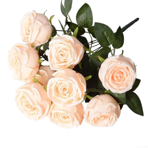 Elegante künstliche Rosen für Champagnerfarbe, Blumendekoration für Hochzeiten und Heimdekoration (für Champagner 1) von HomeVortex