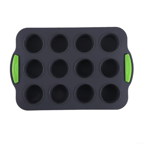 Entdecken Sie die Freude am Backen mit unserer flexiblen Mini-Muffinform aus Silikon mit 12 praktischen, runden Löchern (grau A) von HomeVortex