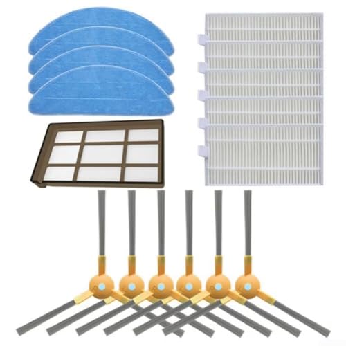 Ersatz-Seitenbürsten und Filter-Set, kompatibel mit ABIR für X6 X8 Roboter-Staubsauger für verbesserte Reinigung von HomeVortex