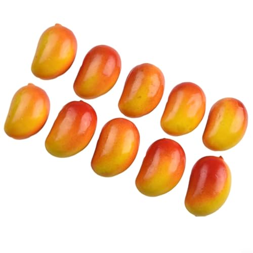 Fake Fruit Deko Set Lebensechte Kunststoff Kunstfrüchte für Küchentisch und Fotografie Verbesserungen (Red Mango) von HomeVortex