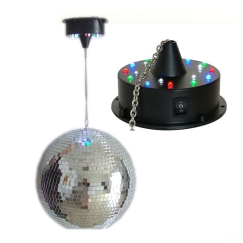 Ferngesteuerter Discokugelantrieb mit variablen Geschwindigkeiten und auffälligen LED-Lichtern für Feiern (Deckenmotor) von HomeVortex