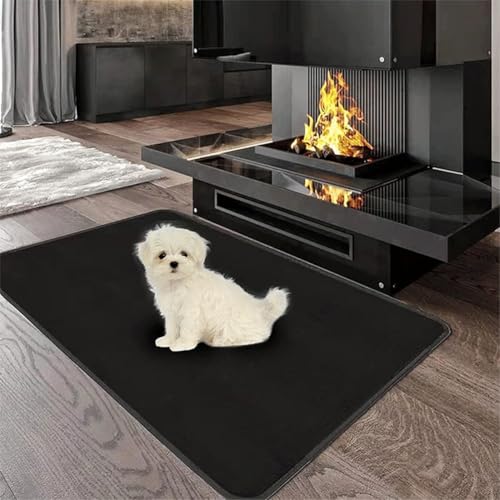Feuerfeste Matte für Grill und Kamin, einfach zu verstauen, Silikon-Fiberglas für Brandschutz (A) von HomeVortex