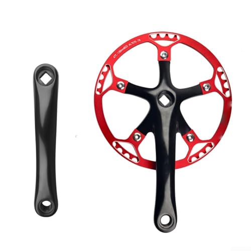 Für Klapprad-Kurbelgarnitur in mehreren Zahnoptionen, leichte und stabile Konstruktion aus Aluminiumlegierung (rot 45T) von HomeVortex