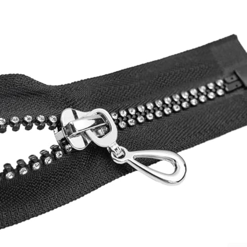Für Kristallharz mit Strass-Diamanten für Reißverschluss-Reparatur, perfekt für Taschen und Nähbedürfnisse (70 cm) von HomeVortex