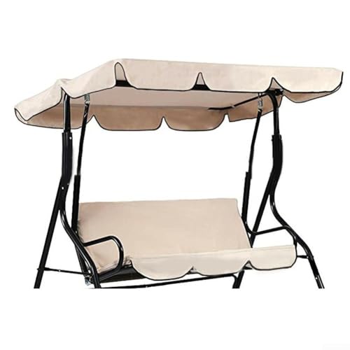 Funktionale Outdoor-Schaukel-Abdeckung mit umfassendem Wetterschutz (großer Dreisitzer beige) von HomeVortex