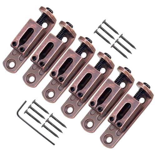 Gitarren-Setup vereinfachtes umfassendes individuelles Sattel-Set von 6 für Ihr elektrisches Instrument, inklusive Werkzeug (Rotbronze) von HomeVortex