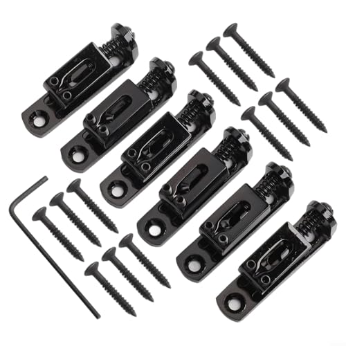 Gitarren-Setup vereinfachtes umfassendes individuelles Sattel-Set von 6 für Ihr elektrisches Instrument, inklusive Werkzeug (schwarz) von HomeVortex