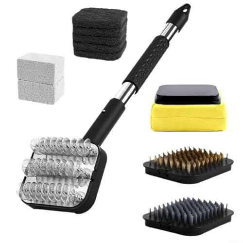 Grill-Reinigungsbürsten-Set mit abnehmbaren Köpfen für effiziente Grillpflege (B-Set) von HomeVortex
