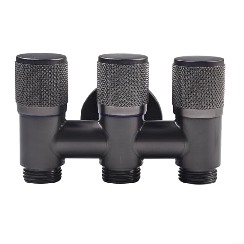 HomeVortex 1-in-3-Out Dreiwege-Eckventil mit separatem Drehschalter für WC, Bidet, Sprühgeräte und Küche, Bad, Balkon, Grau von HomeVortex