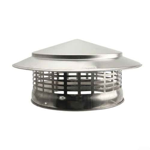 HomeVortex 1 x Edelstahl Schornsteinrohrabdeckung Silber Rauchrohrabdeckung verdickt Vogelschutz, gut für Luftkanäle, Kamine und Entlüftungshauben (200 mm) von HomeVortex