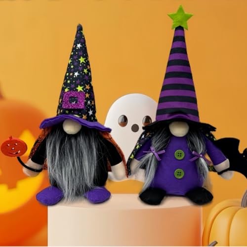 HomeVortex 2 Stück Halloween Zwerg Dekorationen Hexenhut Zwerge mit Kürbis Stern Akzente festliche Heimdekoration Ornamente für saisonale Ausstellung HomeVortex 2 Stück Halloween Zwerg Dekorationen Hexenhut Zwerge mit Kürbis Stern Akzente festliche Heimdekoration Ornamente für saisonale Ausstellung von HomeVortex