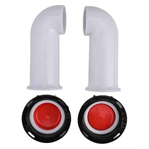 HomeVortex 2 Stück IBC Adapter für Regenwassertank 90 Grad Regenwassertank Zubehör Regentonne 60mm Material Weiß PP Material Garten Bewässerung von HomeVortex