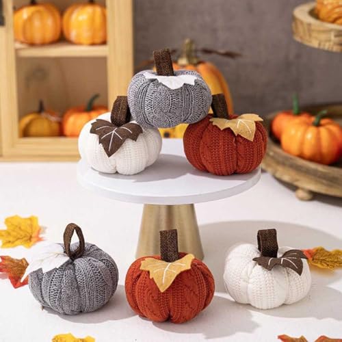 HomeVortex 3 Stück gehäkelte Kürbis-Ornamente, rustikale Herbsternte, Heimdekorationen für Thanksgiving, Halloween-Party-Tischdekoration HomeVortex 3 Stück gehäkelte Kürbis-Ornamente, rustikale Herbsternte, Heimdekorationen für Thanksgiving, Halloween-Party-Tischdekoration von HomeVortex