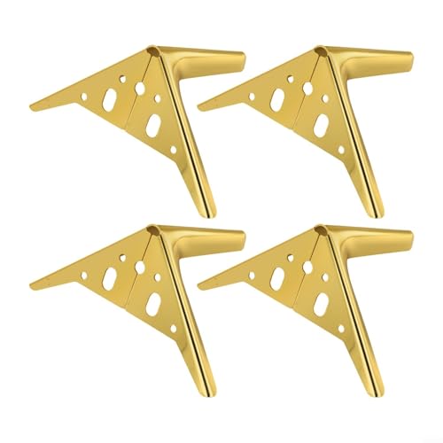 HomeVortex 4 Stück goldene Eisen-Sofa-Beine, Ersatz-Möbelbeine, 12 cm oder 15 cm Höhe, stabile Unterstützung für Couch, Sessel, Tisch, Schrank im Wohnzimmer oder Büro (15 cm) von HomeVortex