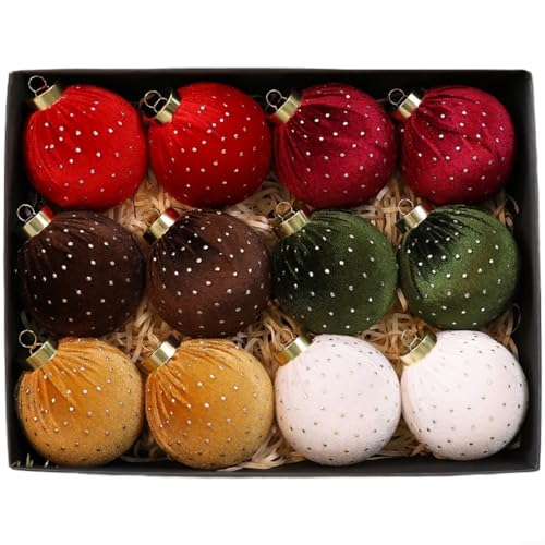 HomeVortex 8 cm handgefertigtes Weihnachtsbaumkugel-Set aus weichem Samt, Plüschstoff, Feiertagsschmuck, minimalistische hängende Kugeln für festlichen Baum, Kranz oder saisonale Heimdekoration (B) HomeVortex 8 cm handgefertigtes Weihnachtsbaumkugel-Set aus weichem Samt, Plüschstoff, Feiertagsschmuck, minimalistische hängende Kugeln für festlichen Baum, Kranz oder saisonale Heimdekoration (B) von HomeVortex