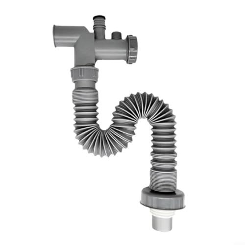 HomeVortex Abflussrohr für Küchenspüle, flexibel, einziehbar, Abflussschlauch, Anti-Rückfluss-System, 88 cm, ausziehbar von HomeVortex