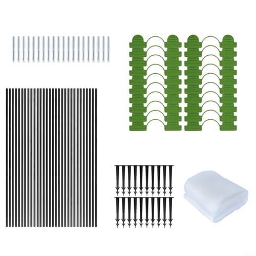 HomeVortex Abnehmbare Gewächshausreifen Set Pflanzenschutzabdeckung Frostsicher Insektenschutz Garten Tunnel Stützpfähle Fiberglas Reihenabdeckung für Gemüsepflanzen (2 Stück) von HomeVortex