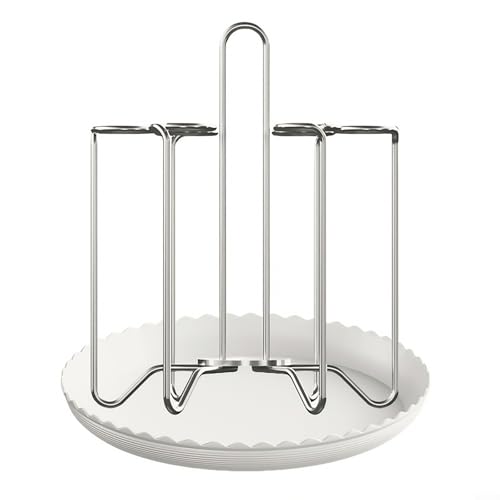 HomeVortex Abtropfgestell aus Edelstahl mit Abtropfschale für den Schreibtisch, Kaffeetassenhalter, Ständer, 6 Haken, Küchentheke, Organizer für Zuhause, Büro von HomeVortex