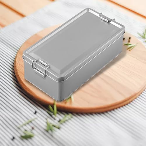 HomeVortex Aufbewahrungsbox aus Weißblech mit Deckel, rechteckiger Metallbehälter für Kekse, Tee, Gebäck und Organisation, wiederverwendbares Weißblech-Design für die Aufbewahrung in der Küche (S) HomeVortex Aufbewahrungsbox aus Weißblech mit Deckel, rechteckiger Metallbehälter für Kekse, Tee, Gebäck und Organisation, wiederverwendbares Weißblech-Design für die Aufbewahrung in der Küche (S) von HomeVortex