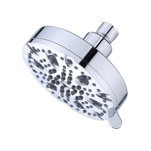 HomeVortex Blumen-Duschkopf-Set mit 9 Wassermodi, einschließlich Regenmassage und Puls, 360° verstellbare ABS-Badezimmerhalterung, Hochdruck (Silber) von HomeVortex