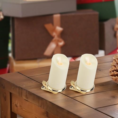 HomeVortex Flammenlose Weihnachtsbaum-Kerzen-Lichter, Flammeneffekt, sichere, rauchfreie LED-Dekoration für Urlaub, Hochzeit, Party und ganzjährig festliche Nutzung (goldfarben) von HomeVortex