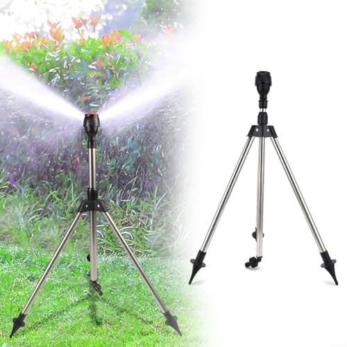 HomeVortex Gartensprinkler mit verstellbarem Stativständer, 360 Grad Wassersprühdüse für Rasengras, Bewässerungssystem, höhenverstellbare Bewässerungsabdeckung HomeVortex Gartensprinkler mit verstellbarem Stativständer, 360 Grad Wassersprühdüse für Rasengras, Bewässerungssystem, höhenverstellbare Bewässerungsabdeckung von HomeVortex
