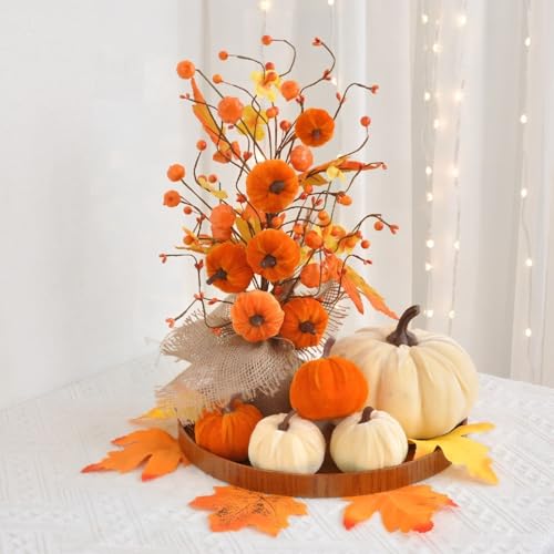 HomeVortex Herbsternte Kürbis Beeren Arrangement Künstliche Herbstdekorationen Thanksgiving Home Indoor Decor Saisonale Ornamente 40 cm Höhe HomeVortex Herbsternte Kürbis Beeren Arrangement Künstliche Herbstdekorationen Thanksgiving Home Indoor Decor Saisonale Ornamente 40 cm Höhe von HomeVortex