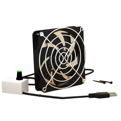 HomeVortex Integrierter USB-Ventilator für Hühnerstall-Belüftung, einstellbare Windgeschwindigkeit und verbesserte Sicherheitsfunktionen (8 cm einzelner Ventilator) von HomeVortex