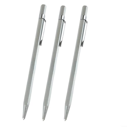 HomeVortex Legierter Stahl Hartmetallspitze Glas Fliesenschneider Markierungswerkzeug Anreißstift für harte Materialien Bauprojekte Werkstatt Ätzen Gravur DIY Aufgaben (3 Stück) von HomeVortex