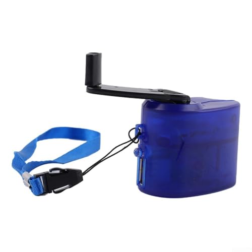 HomeVortex Manuelles USB-Handkurbel-Ladegerät, Generator, Miniatur-Handkurbel, USB-Ladegerät, mobiles Laden, Handdynamo-Aufladung (blau) von HomeVortex