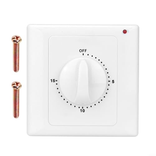 HomeVortex Mechanischer Countdown-Timer-Schalter, Zeitschalt-Steckdosen, Haushalts-Timer-Kontrollschalter, für Haushaltsgeräte (Timing 15 Minuten) von HomeVortex