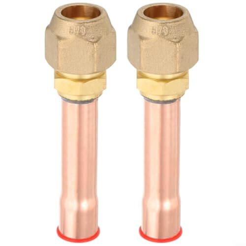 HomeVortex Messing Flare Rohrverschraubungen 5/8 Zoll 45 Grad Außengewinde Adapter für HVAC und Klimaanlage Kupferrohre 2 Stück mit Messingmuttern HomeVortex Messing Flare Rohrverschraubungen 5/8 Zoll 45 Grad Außengewinde Adapter für HVAC und Klimaanlage Kupferrohre 2 Stück mit Messingmuttern von HomeVortex
