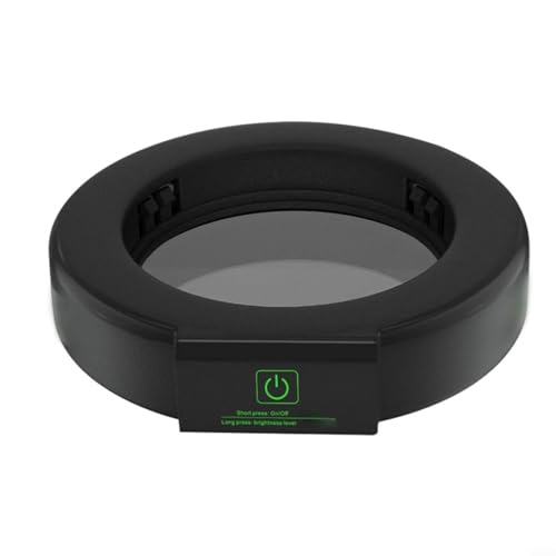 HomeVortex Mikroskop Hilfslichtquelle LED Touch Ring Licht Antibeschlag Glas Spiegel Ultradünnes Design Schwarz 18mm Dicke Laborausrüstung von HomeVortex