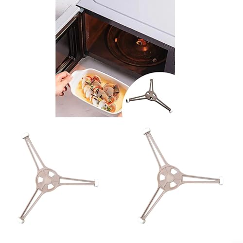 HomeVortex Mikrowellen-Drehteller-Halterungsring, stabile dreieckige Basis, hitzebeständiges Ersatzteil, passend für Glasplatten mit 24,5 cm Durchmesser, Mikrowellen-Drehring (2 Stück) von HomeVortex
