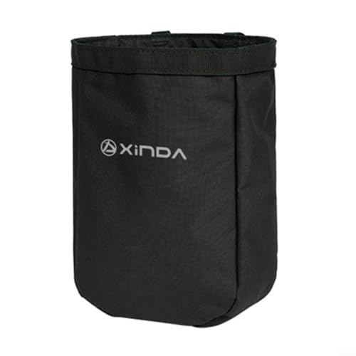 HomeVortex Outdoor Klettern Kreide-Tasche Verstellbarer Hüftgurt Ausrüstung Aufbewahrungstasche mit Schnellverschluss Clip Wasserabweisend Eimer Tasche für Kletterwerkzeuge (schwarz) von HomeVortex
