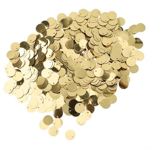 HomeVortex Runde Kunststoff-Pailletten für selbstgemachte Schmuckherstellung, Bekleidungszubehör, Tanzkleidung und Hutdekorationen, mehrfarbige Packung für Bastel- und Nähprojekte (Gold) von HomeVortex